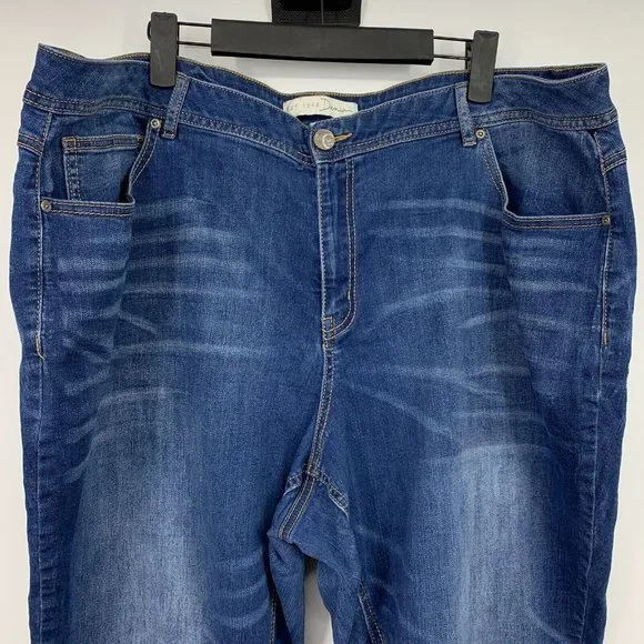 Cato Jeans High Rise Skinny Ankle Crop Raw Hem Classic Denim - Picture 2 of 8